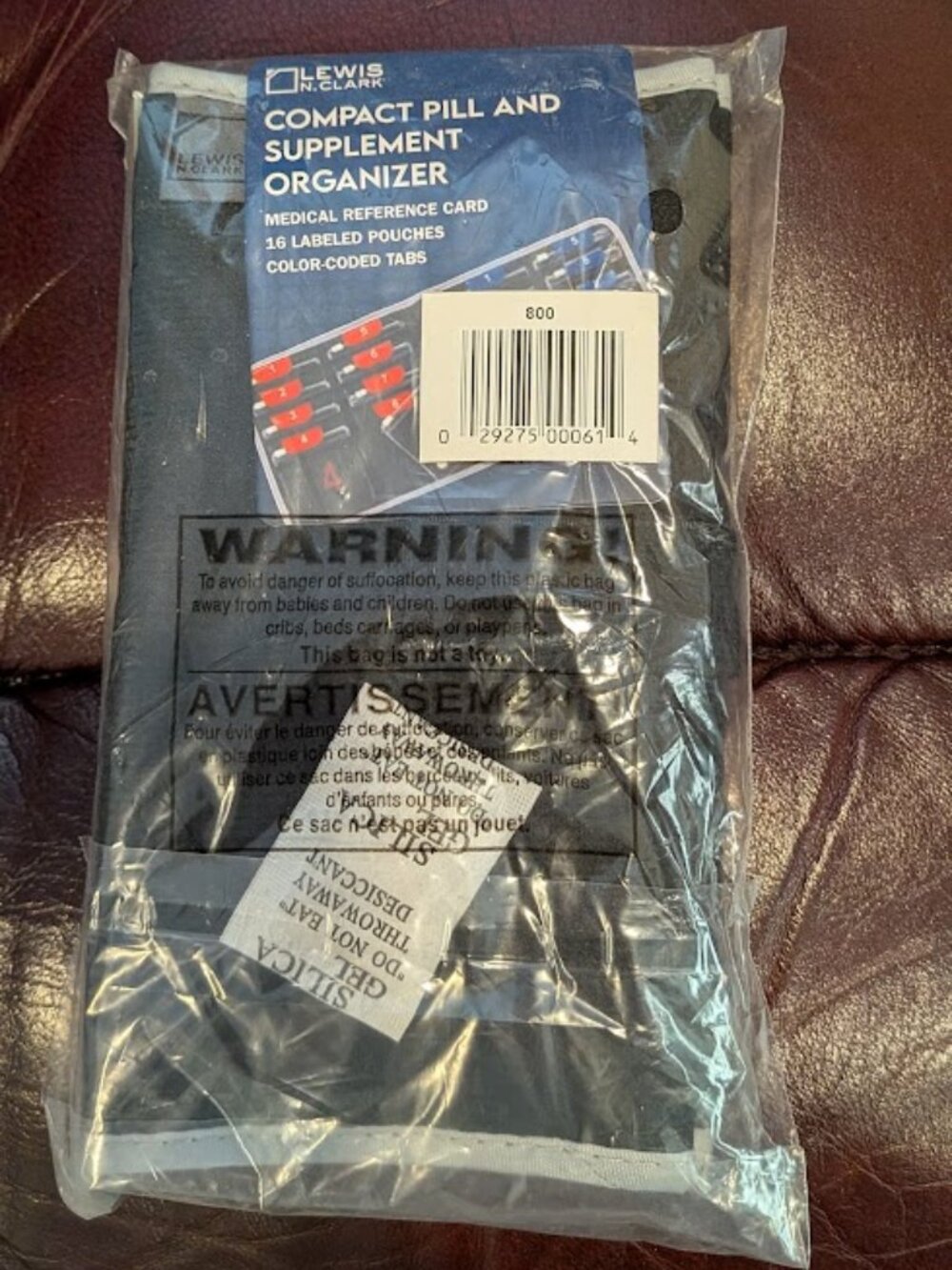 NWT Lewis N. Clark Zipper Pouch Pill Organizer 16 Total AM/PM Compartments